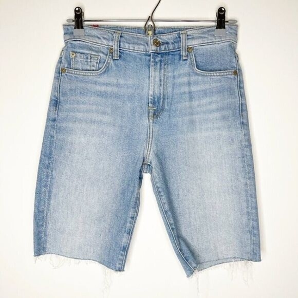 7 FOR ALL MANKIND Bermuda High Waist Shorts  - Picture 2 of 9